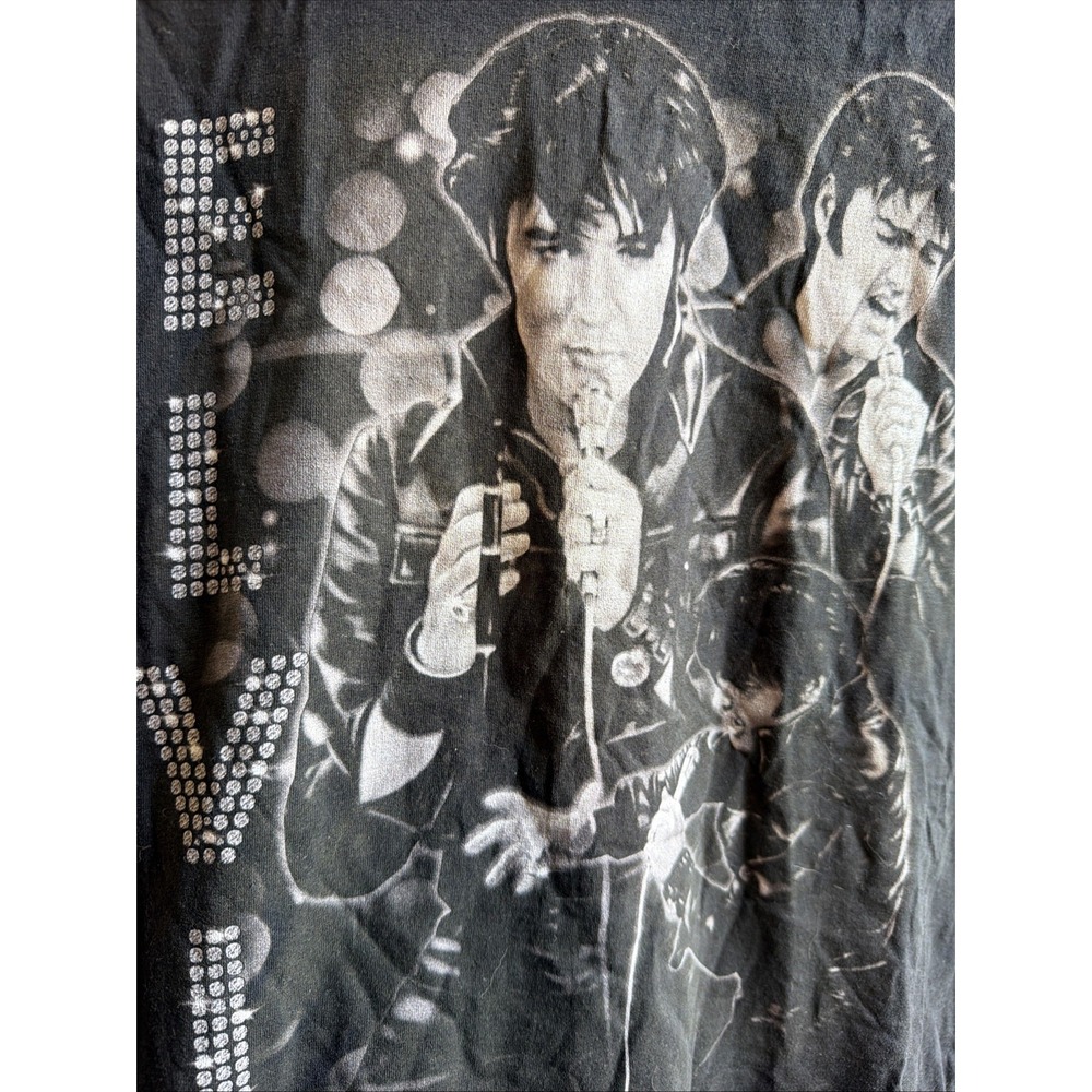 Elvis Presley 1968 Comeback Special V-Neck T Shirt Black Size Medium